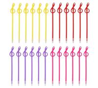 PATIKIL 24pcs Rollerball Pens 1.0mm, Musical Note Ball Point Pens Black Liquid Gel Ink Music Novelty Smooth Writing for Home Office Gifts, Red Yellow Purple Pink