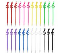 PATIKIL 24pcs Rollerball Pens 1.0mm, Musical Note Ball Point Pens Black Liquid Gel Ink Music Novelty Smooth Writing for Home Office Gifts, 8 Color
