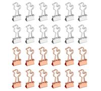PATIKIL 24Pcs Small Binder Clips, Duck Shape Cute Binder Clips Paper Clamps Bulk Plating for Paper Bookmarks Planner Notes Letter Journals Office Supplies Bags Crafts, Rose Gold, Silver