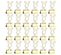 PATIKIL 24Pcs Small Binder Clips, Rabbit Shape Cute Binder Clips Paper Clamps Bulk Plating for Paper Bookmarks Planner Notes Letter Journals Office Supplies Bags Crafts, Gold