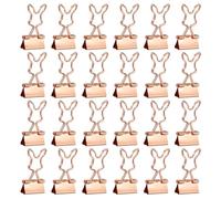 PATIKIL 24Pcs Small Binder Clips, Rabbit Shape Cute Binder Clips Paper Clamps Bulk Plating for Paper Bookmarks Planner Notes Letter Journals Office Supplies Bags Crafts, Rose Gold