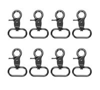 PATIKIL 25.7mm Swivel Clasps Hook, 8 Pcs D Ring Snap Hook Metal Lobster Claw Clasp Hook, Purse Lanyard Clips for Bags, Keychain DIY Craft, Gunmetal