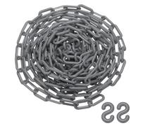 PATIKIL 25 Feet Plastic Chain Link, Safety Barrier Chain 0.8x1.4 Inch Buckle Lightweight Waterproof Crowd Control Queue Line Concerts Parking DIY Craft Fence Gate, Silver Tone