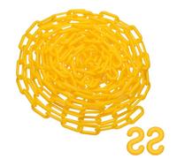 PATIKIL 25 Feet Plastic Chain Link, Safety Barrier Chain 1x2 Inch Buckle Lightweight Waterproof Crowd Control Queue Line Concerts Parking DIY Craft Fence Gate, Yellow