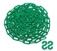 PATIKIL 25 Feet Plastic Chain Link, Safety Barrier Chain 1x2 Inch Buckle Lightweight Waterproof Crowd Control Queue Line Concerts Parking DIY Craft Fence Gate, Dark Green