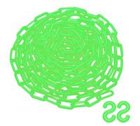 PATIKIL 25 Feet Plastic Chain Link, Safety Barrier Chain 1x2 Inch Buckle Lightweight Waterproof Crowd Control Queue Line Concerts Parking DIY Craft Fence Gate, Light Green