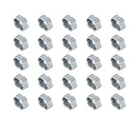 PATIKIL 25 Pack 3-5mm Double Ear Hose Clamp, Galvanized Steel O Clip Crimp Rings for Fuel Petrol Pipe Tube Fitting Connections, Silver Tone