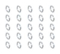 PATIKIL 25 Pack 31-34mm Double Ear Hose Clamp, Galvanized Steel O Clip Crimp Rings for Fuel Petrol Pipe Tube Fitting Connections, Silver Tone