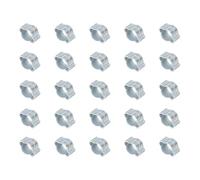 PATIKIL 25 Pack 5-7mm Double Ear Hose Clamp, Galvanized Steel O Clip Crimp Rings for Fuel Petrol Pipe Tube Fitting Connections, Silver Tone