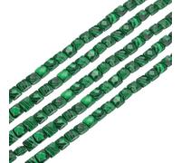 PATIKIL 25 Pack Natural Stone Beads, 8mm Faceted Square Agate Beads Bulk Malachite Stones, for DIY Jewelry Making Necklace Bracelet Accessories, 1 Strands, Dark Green