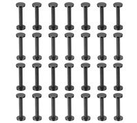 PATIKIL 25 Sets Chicago Screws, 30mm L Chicago Screw Slotted Binding Post Screw Bolts Rivets Brass Fasteners Connectors for Leather Belt Scrapbook Photo Albums, Matte Black