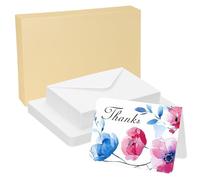 PATIKIL 25 Sets Pure Cotton Watercolor Cards 140lb/300 GSM Postcards Rounded Corners with Envelopes for Art Painting Creative Thank Notes, 5x7 Inch Foldable Size(Yellow Box)