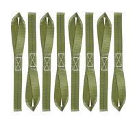 PATIKIL 25 x 300mm Soft Loop Tie Down Straps, 6Pcs Heavy Duty Motorcycle Handlebar Strap Fastening Tie Down Loops for Securing ATV UTV Truck Scooters Lawn Garden Equipment, Olive