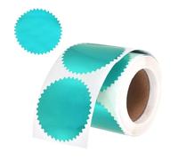 PATIKIL 250 Pcs Embossing Stickers, 2' Serrated Edge Foil Seal Stickers Blank Self Adhesive Sealing Labels for Packaging, Certificates, Envelopes, Package, Book, Invitation, Green