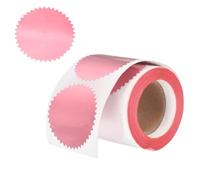 PATIKIL 250 Pcs Embossing Stickers, 2' Serrated Edge Foil Seal Stickers Blank Self Adhesive Sealing Labels for Packaging, Certificates, Envelopes, Package, Book, Invitation, Pink
