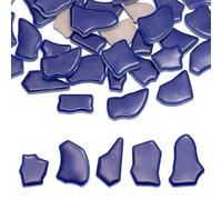 PATIKIL 250g/0.55LB Irregular Ceramics Mosaic Tiles, 0.79"-1.57" Mosaic Stained Tile Broken Porcelain Pieces Stones Bulk for DIY Craft Making Vases Home Decoration, Deep Blue