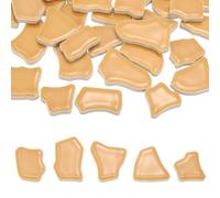 PATIKIL 250g/0.55LB Irregular Ceramics Mosaic Tiles, 0.79"-1.57" Mosaic Stained Tile Broken Porcelain Pieces Stones Bulk for DIY Craft Making Vases Home Decoration, Light Brown