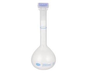 PATIKIL 250ml Volumetric Flask, Polypropylene Graduated Volumetric Measuring Flask with Plug Cap Tolerance 0.3ml for Laboratory Science Experiment, Translucent