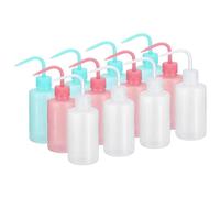 PATIKIL 250ml Wash Bottle, 12pcs Plastic Squeeze Bottle Narrow Mouth Bottle Watering Tools for Lab Cleaning Washing Irrigation Liquid Storage, Blue Clear Pink