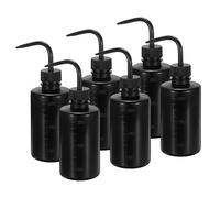 PATIKIL 250ml Wash Bottle, 6pcs Plastic Squeeze Bottle, Black, LDPE, 62mm x 130mm, Reusable, Lab Cleaning, Washing, Irrigation, Liquid Storage
