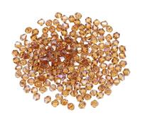 PATIKIL 250pcs 6mm Bicone Glass Crystal Beads, Faceted Glass Spacer Beads for Jewelry Making Bracelet Necklace Earrings DIY Suncatcher Craft, Amber AB