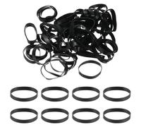 PATIKIL 250Pcs Silicone Cable Ties, 30mm Heavy Duty Small Strong Rubber Bands Silicone Rubber Bands for Cord Management Home Office Organization, Black(47x5x0.7mm)