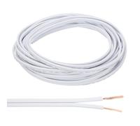 PATIKIL 25Ft 18/2 PVC Covered Wire, 300V SPT-1 Lamp Cord Insulated Heat Resistant Electronical Flexible Cable for LED Lamp Wire Audio Cable Speaker, White, UL Listed