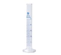 PATIKIL 25ml 3.3 Borosilicate Glass Graduated Cylinder, High Transparency Round Base Blue Graduations Measuring Cylinder for Lab Home Use, Clear
