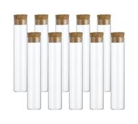 PATIKIL 25ml Test Tubes, 30pcs 3.94x0.79in Glass Clear Flat Bottom Test Tube Containers with Cork Stopper for Bead Party Candy Bath Salt Storage Scientific Experiment Plant Propagation