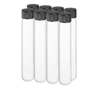 PATIKIL 25ml Test Tubes with Caps, 8pcs Glass Test Tubes Clear Round Bottom Test Tube Containers with Plastic Cap for Bead Candy Bath Salt Storage Scientific Experiment Plant, 18mmx150mm