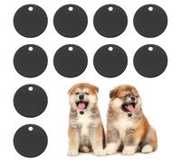 PATIKIL 25mm Blanks Dog Pet Tags, 10Pcs Round Aluminum Blanks Engraving Tags for Carving Names Phone Numbers or Other Information Pendants, Black