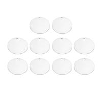 PATIKIL 25mm Brass Disc, 10pcs Metal Stamping Blanks Tags Charm Pendant Brass Circle Round Metal Plate DIY with Hole for Laser Engraving Stamping Keychain Making, Silver Tone