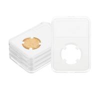 PATIKIL 25mm Coin Slab Display Holder, 5Pcs Clear Coin Case Storage Plastic Four-Point Box for Coin Collectors Collection Protection Organize