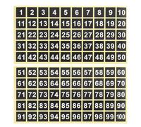 PATIKIL 25mm Consecutive Number Stickers 1-100, Square Self-Adhesive Vinyl Number Decals for Inventory Storage Organizing, Locker, Toolbox, Bins, Indoor Outdoor, Black