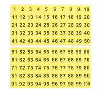 PATIKIL 25mm Consecutive Number Stickers 1-100, Square Self-Adhesive Vinyl Number Decals for Inventory Storage Organizing, Locker, Toolbox, Bins, Indoor Outdoor, Yellow