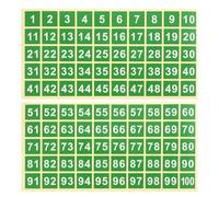 PATIKIL 25mm Consecutive Number Stickers 1-100, Square Self-Adhesive Vinyl Number Decals for Inventory Storage Organizing, Locker, Toolbox, Bins, Indoor Outdoor, Green