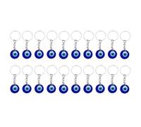 PATIKIL 25mm Evil Eye Glass Keychain, 20 Pcs Turkish Eye Keychain Charm Crafting Beads Pendants for Decorative Hanging Ornaments Pendant Jewelry Accessories, Blue