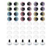 PATIKIL 25mm Flash Safety Eyes, 36 Set Doll Eyes with Washers Soft Buttons Realistic Colorful Crocheting Safety Eyes for Decor Crochet Accessories Dolls Craft, 6 Colors