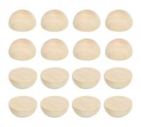 PATIKIL 25mm Half Wood Beads, 200 Pack Unfinished Natural Wooden Beads Round Split Wood Balls for Craft Art Ornaments Painting, Brown