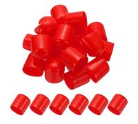 PATIKIL 25mm ID Rubber End Caps, 35 PCS High Temp Rubber Tips Screw Silicone End Caps Flexible Thread Protector for Pipes Screw Blots Tube Fishing Jigs Chair, Red
