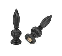 PATIKIL 25mm Lamp Shade Finial, 2 Pcs Lamp Finials Caps Knob M10x1mm Threaded Base Aluminum Solid Lamp Finial Decoration for Lamp Shade Table Floor Lamps, Black