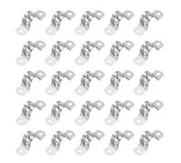 PATIKIL 25mm Rigid Pipe Strap, 25 Pcs 304 Stainless Steel Conduit Clamp 2 Hole U Bracket Pipe Clamp Tube Strap for Pipe Cable Wire Fixing, (1")
