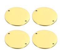 PATIKIL 25mm Steel Disc, 4Pcs Metal Stamping Blanks Tags Circle Round Pendants Metal Plate Connection Stainless Steel with 2 Holes for Laser Engraving Stamping Craft Name Tag, Golden