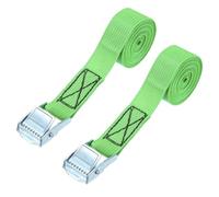 PATIKIL 25mm x 1.5m Lashing Strap with Buckles, 2 Pcs Cam Buckle Tie Down Straps Adjustable Heavy Duty Secure Cinch Straps Up to 551 lbs for Cargo Kayak Bicycles, Green