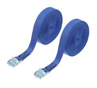 PATIKIL 25mm x 10m Lashing Strap with Buckles, 2 Pcs Cam Buckle Tie Down Straps Adjustable Heavy Duty Secure Cinch Straps Up to 551 lbs for Cargo Kayak Bicycles, Blue
