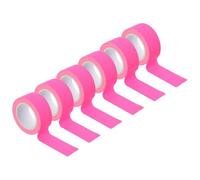 PATIKIL 25mm x 5m Neon Gaffer Cloth Tape, 6 Roll Fluorescent Blacklight Reactive Glow in the Dark Tape for Dance Floors Glow Party Supplies, Pink