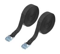 PATIKIL 25mm x 9m Lashing Strap with Buckles, 2 Pcs Cam Buckle Tie Down Straps Adjustable Heavy Duty Secure Cinch Straps Up to 551 lbs for Cargo Kayak Bicycles, Black