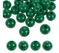 PATIKIL 25pcs 25mm Green Natural Wood Beads with 10mm Hole Unfinished Round Wooden Loose Spacer Balls Bulk for DIY Crafts Garland Macrame Farmhouse Decor Jewelry Making