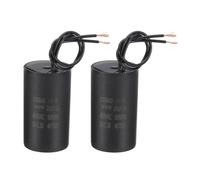 PATIKIL 25uf CBB60 Run Capacitor, 2 Pcs AC 450V 2 Wires 50/60Hz Motor Running Capacitor 69.5x39.5x69.5, Black
