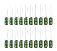 PATIKIL 25V 100uF Electrolytic Capacitors, 20Pcs 6x12mm Aluminum High Frequency Electrolytic Capacitors for TV, LCD Monitor, Refrigerator, Circuit Boards, Green